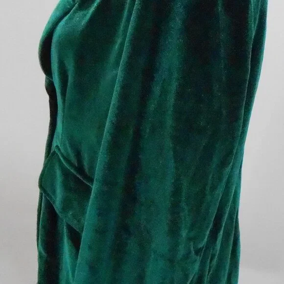 Women's Dark Green Velvet One Button Lapel Collared Blazer Slim Fit Jacket Sz-L? - Picture 6 of 7